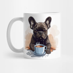 French Bulldog Drinking Coffee Mug